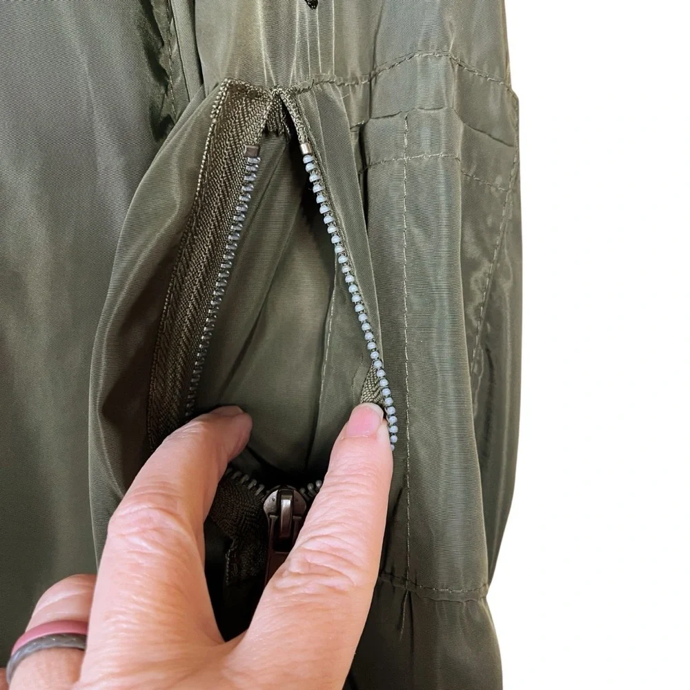 Army Performance Bomber Jacket Unisex Small Green Satin Military Uniform Costume